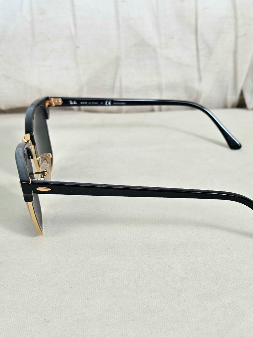Ray-Ban Clubmaster Polarized Sunglasses RB3016 Black Gold Classic G15 Lenses w/ - Picture 8 of 13